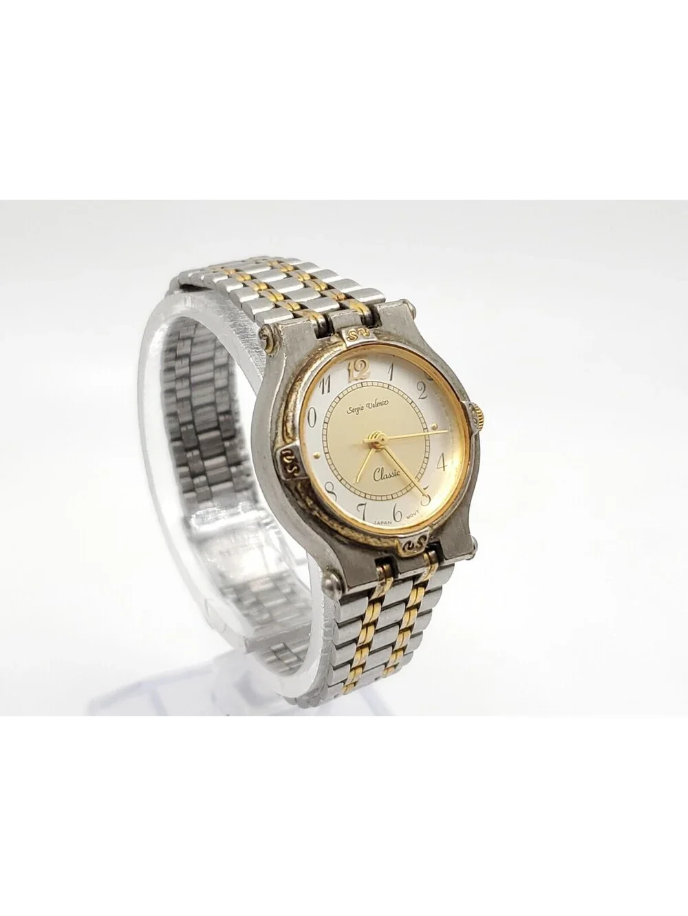 Sergio Valente Classic Quartz Watch Women New Battery Two Tone Adjustable 23mm